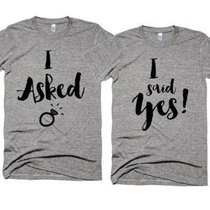 Engaged? Want to tell the 🌎? Wear a tee! His and hers!